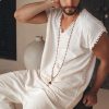Boho Shirt Men With Knots Bohemian Hhandmade Mens