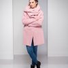 Light Pink Coat For Women Hooded Wool Cardigan