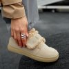 Beige Suede Anatomic Winter Boots Fur Lined Warm